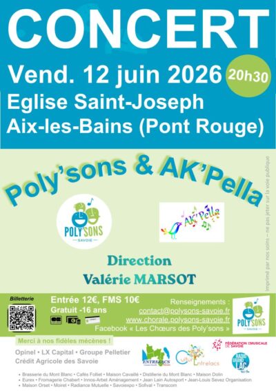 Les POLY&rsquo;SONS invitent AK&rsquo;PELLA en l&rsquo;église St Joseph – Pont-Rouge à Aix les Bains